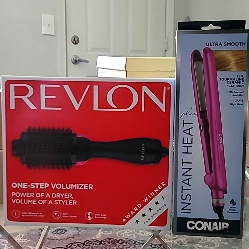 Revlon one step Dryer and conair flat iron